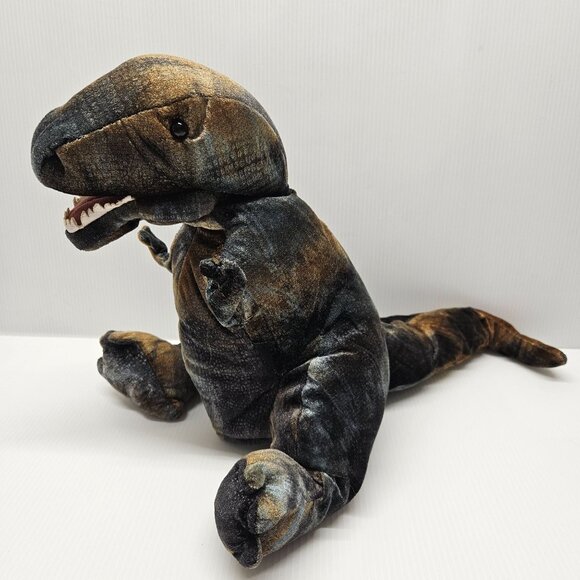 Folkmanis Dinosaur T-Rex Hand Puppet Plush 20" Full Body Stuffed Tyrannosaurus - Picture 1 of 6